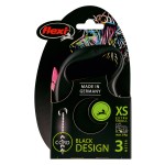 Купить flexi рулетка Black Design XS (до 8 кг) 3 м трос черный/розовый Flexi в Калиниграде с доставкой (фото 1)