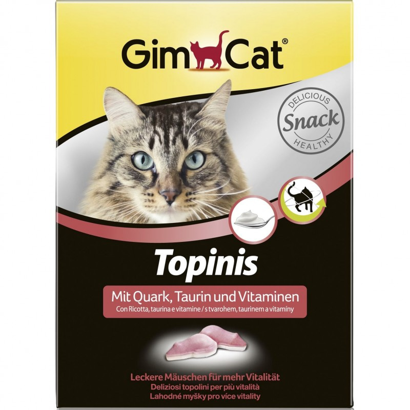 GIMCAT Витамины для кошек мышки с творогом, таурином и витаминами 220 г