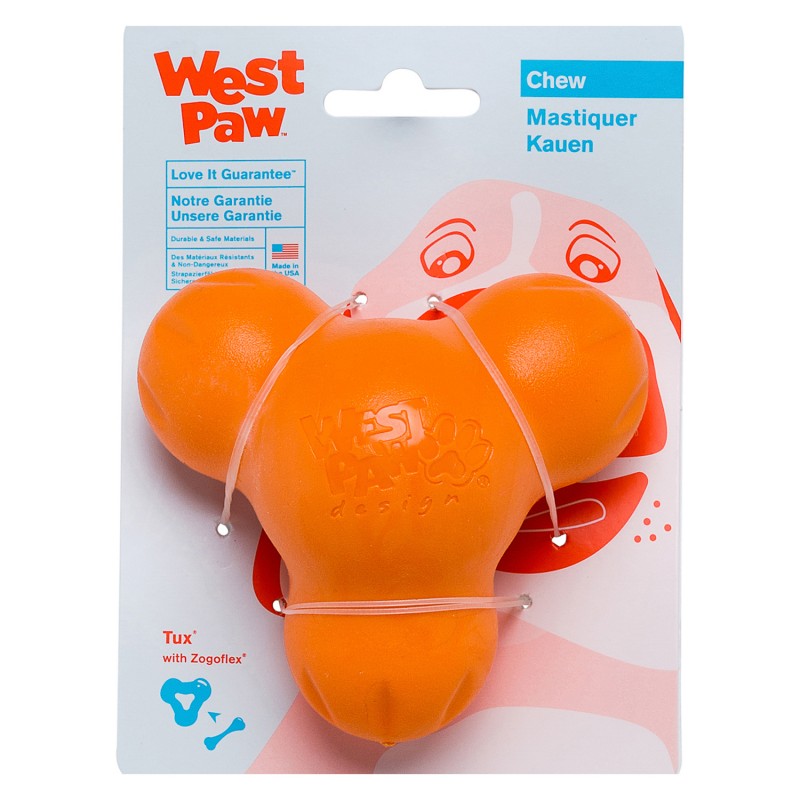 West Paw Zogoflex игрушка для собак Tux L 15,25 см под лакомства оранжевый