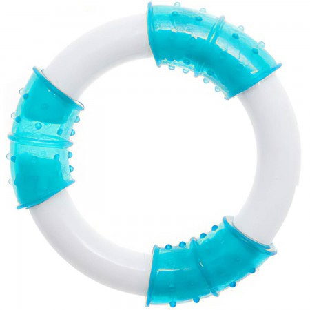 CanineClean игрушка для собак Кольцо синтетическая резина/нейлон 11 см с ароматом мяты, голубой