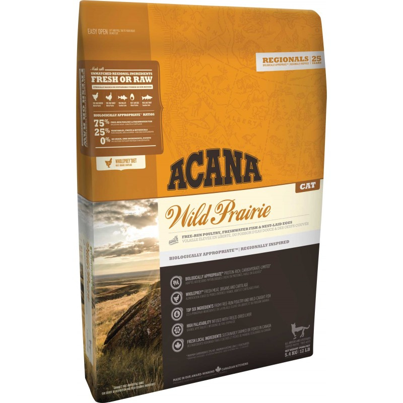 Сухой беззерновой корм для кошек всех пород на основе птицы Acana Regionals Wild Prairie Cat (Акана Вайлд Прерия Кэт) 5.4 кг
