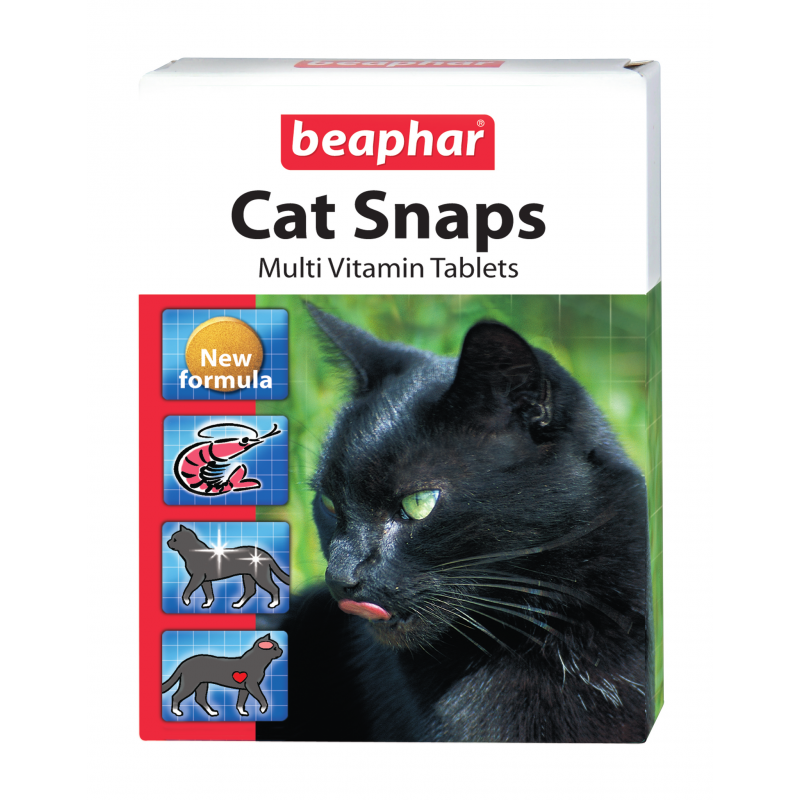 Кормовая добавка BEAPHAR Cat Snaps мультивитамины для кошек со вкусом креветок 75 таблеток