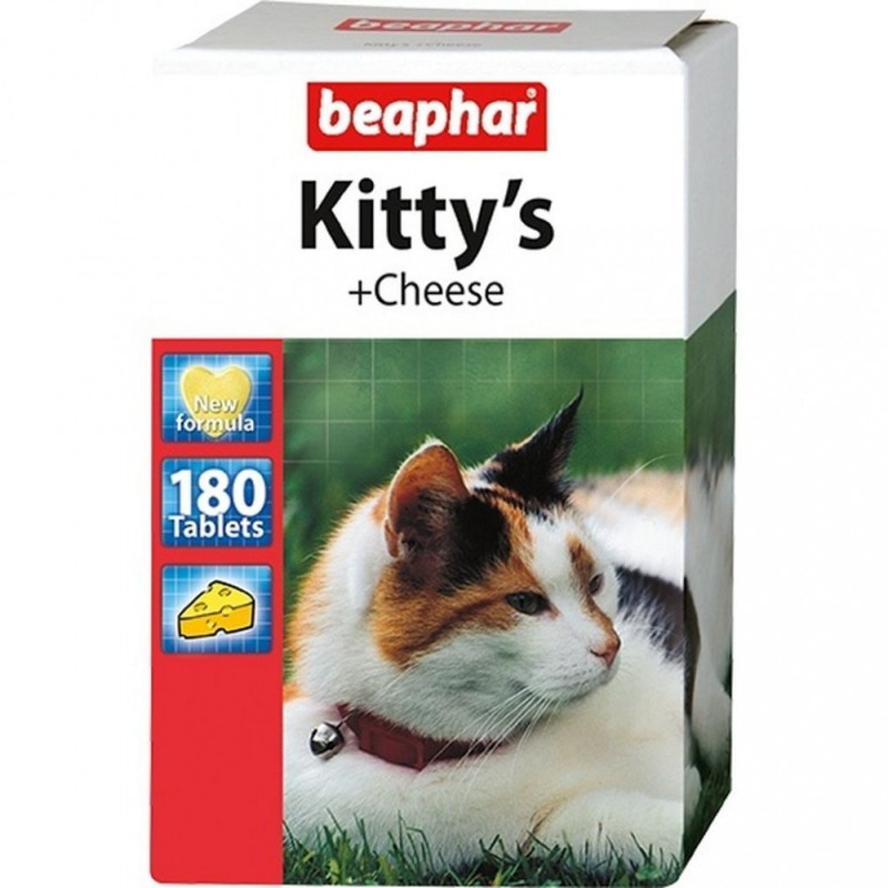 Кормовая добавка BEAPHAR Kitty's + Cheese витаминизированное лакомство с сыром в дополнение к повседневному корму для кошек 180 таблеток