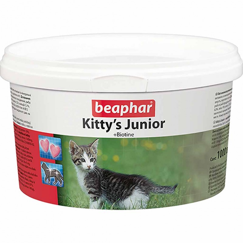 Кормовая добавка BEAPHAR Kitty's Junior с биотином, дополнение к каждодневному рациону котят в возрасте от 6 недель 150 таблеток