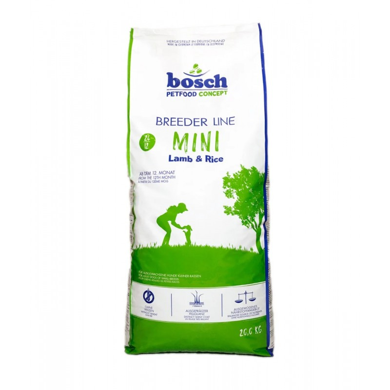 Сухой корм Bosch Breeder Line Mini Lamb & Rice для взрослых собак мелких пород с ягненком и рисом, 20 кг (для питомников и заводчиков)