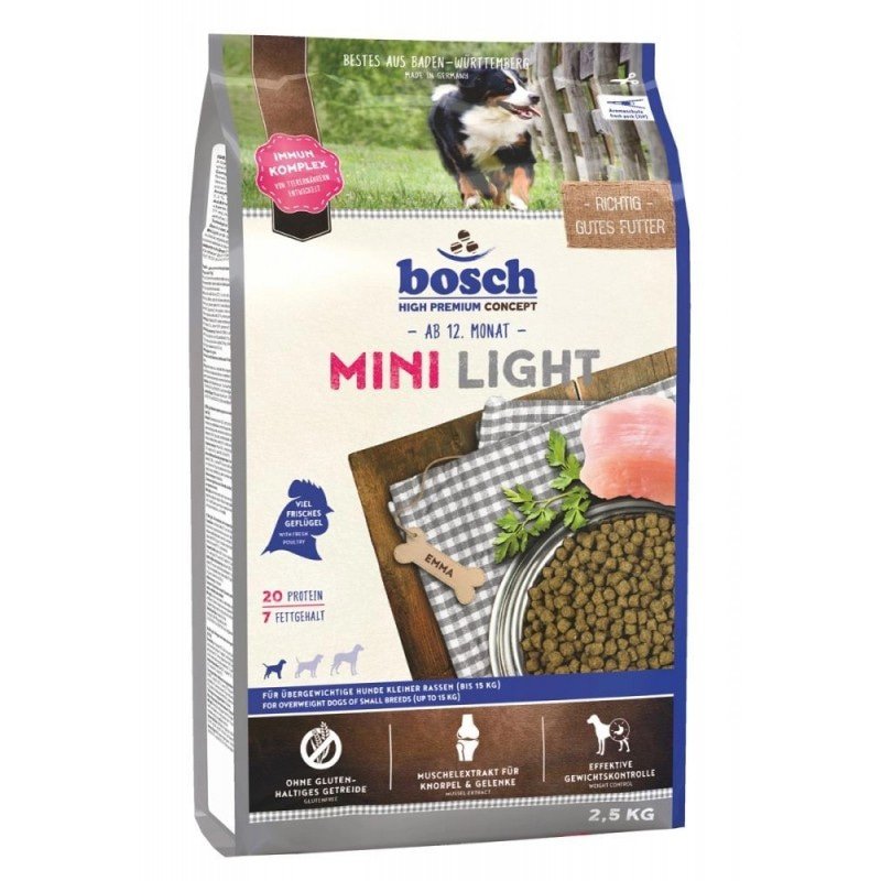 Сухой корм для собак маленьких пород, склонных к полноте, и с избыточным весом Bosch Mini Light (Бош Мини Лайт) 1 кг