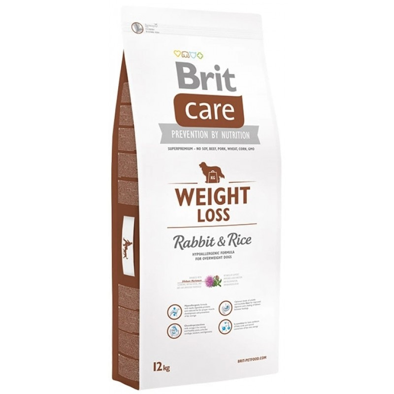 Сухой гипоаллергенный корм Brit Care Weight Loss Rabbit & Rice для собак с избыточным весом и склонных к лишнему весу с кроликом 3 кг