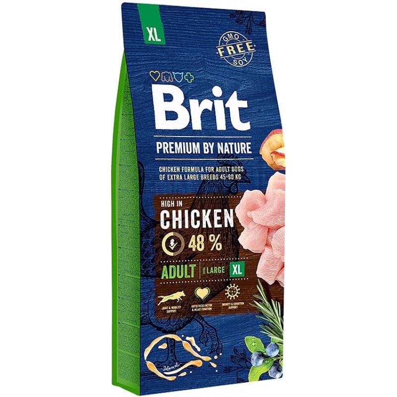 Сухой корм Brit Premium Adult XL Брит Премиум Эдалт ХЛ корм для взрослых собак гигантских пород (45-90 кг) со вкусом курицы 3 кг