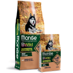 Сухой беззерновой корм Monge Dog BWild GRAIN FREE All Breeds Adult Salmone из лосося и гороха для взрослых собак всех пород 12 кг