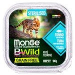 Беззерновой влажный корм (консервы) Monge BWild Cat Grain Free Paté terrine Tonno из тунца с овощами для стерилизованных кошек 100 гр