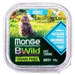 Беззерновой влажный корм (консервы) Monge BWild Cat Grain Free Paté terrine Acciughe из анчоуса с овощами для взрослых кошек 100 гр