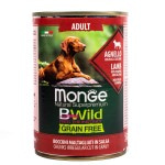 Влажный беззерновой корм (консервы) Monge BWild Dog Grain Free All Breeds Adult Agnello из ягненка с тыквой и кабачками для собак всех пород 400 гр