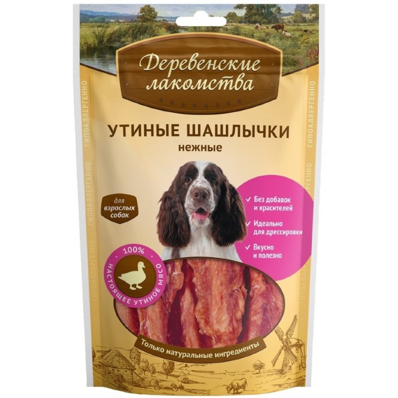 Купить Лакомства для взрослых собак утиные шашлычки, 90 гр Деревенские лакомства в Калиниграде с доставкой (фото)