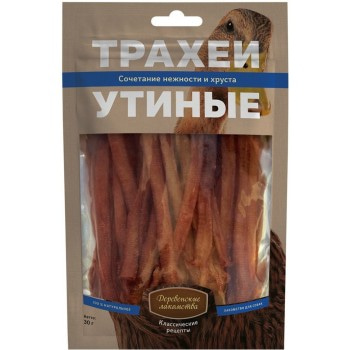 Деревенские лакомства для собак трахеи утиные, 30 гр 