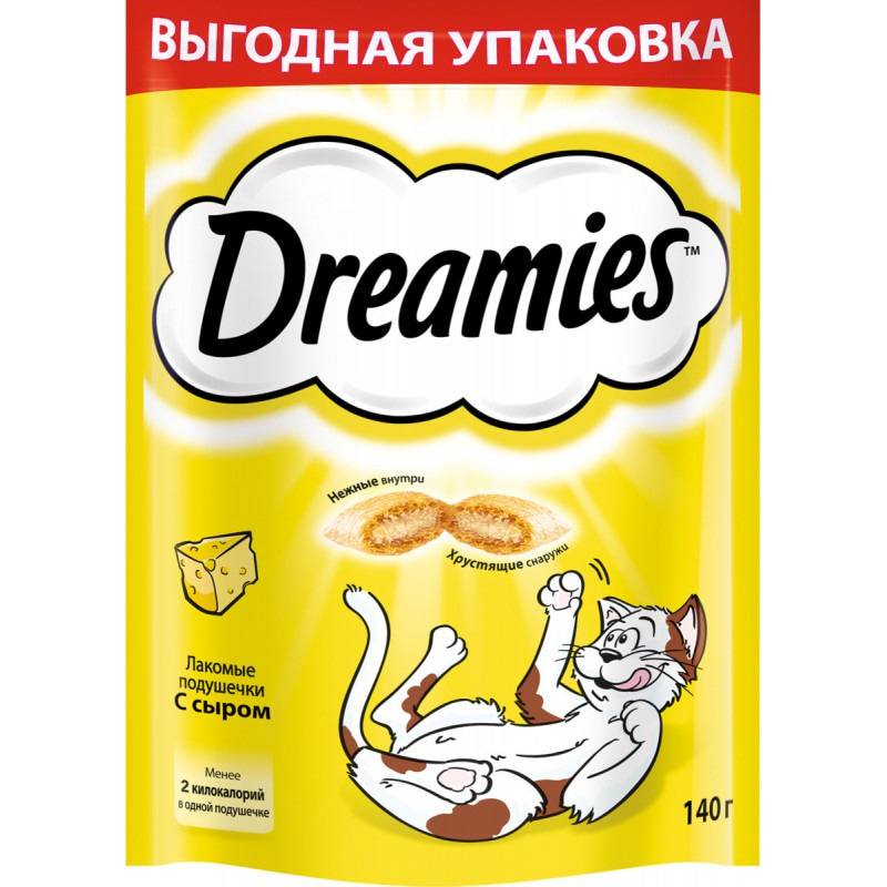 Купить Лакомство Dreamies, для взрослых кошек, подушечки с сыром, 140 г Dreamies в Калиниграде с доставкой (фото)