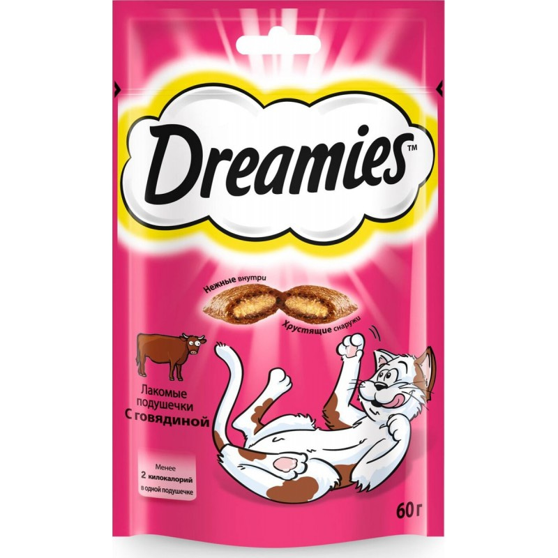 Купить Лакомство Dreamies, подушечки с говядиной, для кошек, 60 г Dreamies в Калиниграде с доставкой (фото)