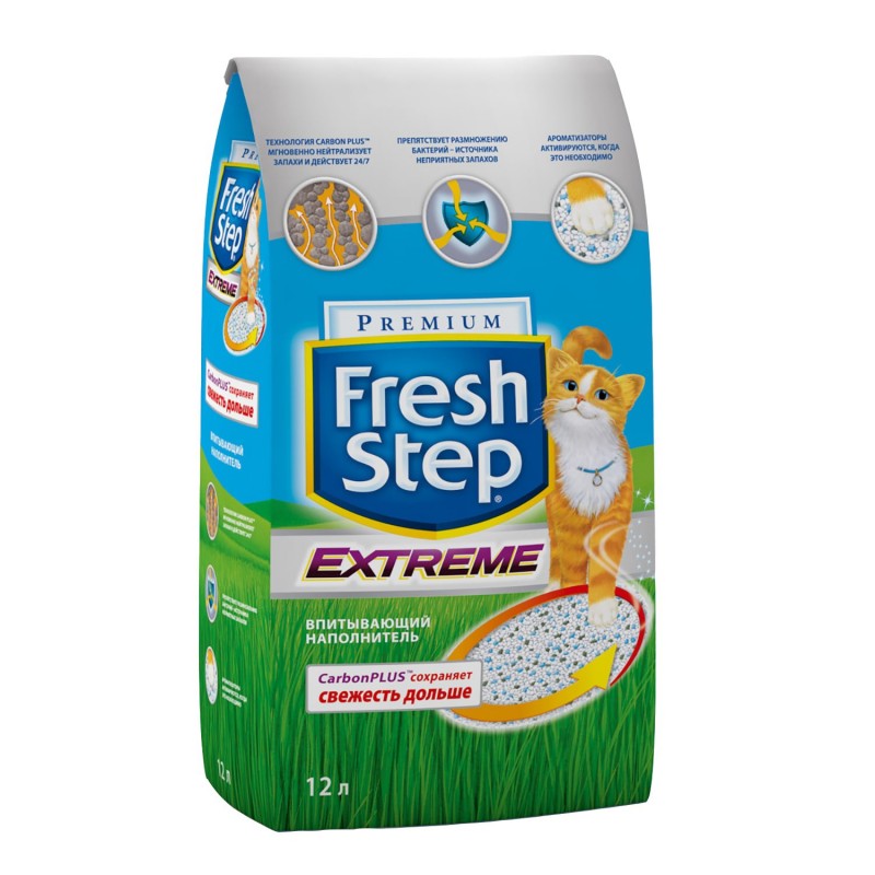 Fresh Step Extreme (Фреш Степ Экстрим) наполнитель для кошачьего туалета впитывающий 6 кг (12 л)