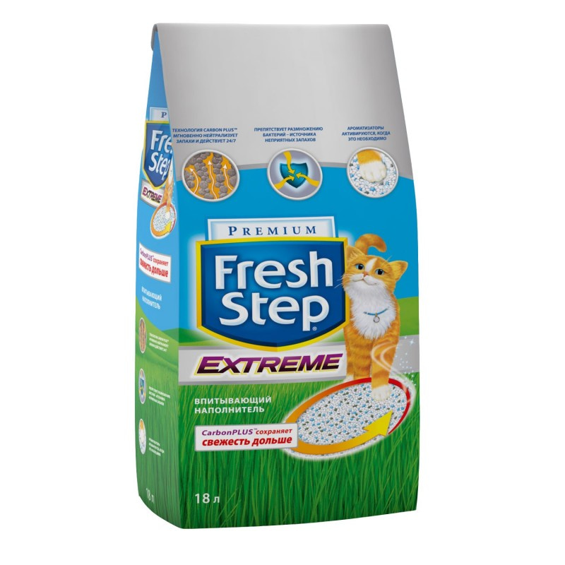 Fresh Step Extreme (Фреш Степ Экстрим) наполнитель для кошачьего туалета впитывающий 9 кг (18 л)