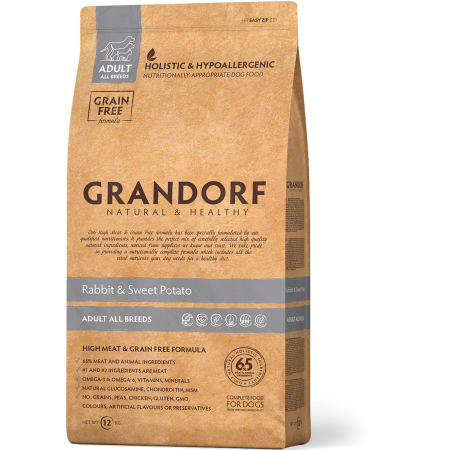 Grandorf беззерновой гипоаллергенный корм для взрослых собак всех пород, кролик с бататом 1 кг