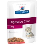 HILLS Prescription Diet i/d Digestive Care консервы для кошек для здоровья ЖКТ с лососем 85г