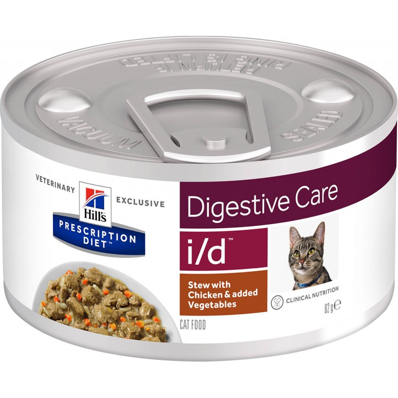 HILLS Prescription Diet i/d Digestive Care диетические консервы для кошек, при расстройстве ЖКТ, рагу с курицей и овощами 82г