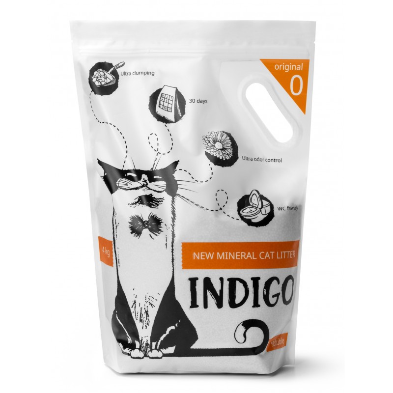 Купить INDIGO new mineral cat litter original 0 комкующийся наполнитель, бентонитовый, 4 л Indigo в Калиниграде с доставкой (фото)
