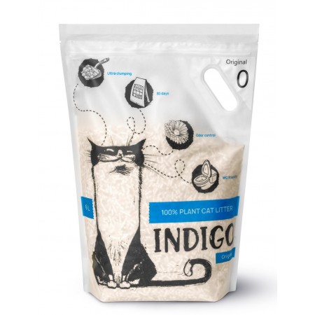 INDIGO Растительный впитывающий наполнитель без ароматизатора Original, соевый, 6 л