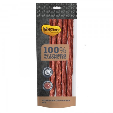 Мнямс лакомство для собак Колбаски охотничьи 80 г