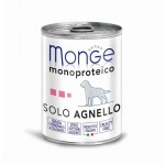Монопротеиновые консервы для собак Monge "Monoproteico Solo" SOLO AGNELLO Only Lamb, паштет из ягненка, 400 г