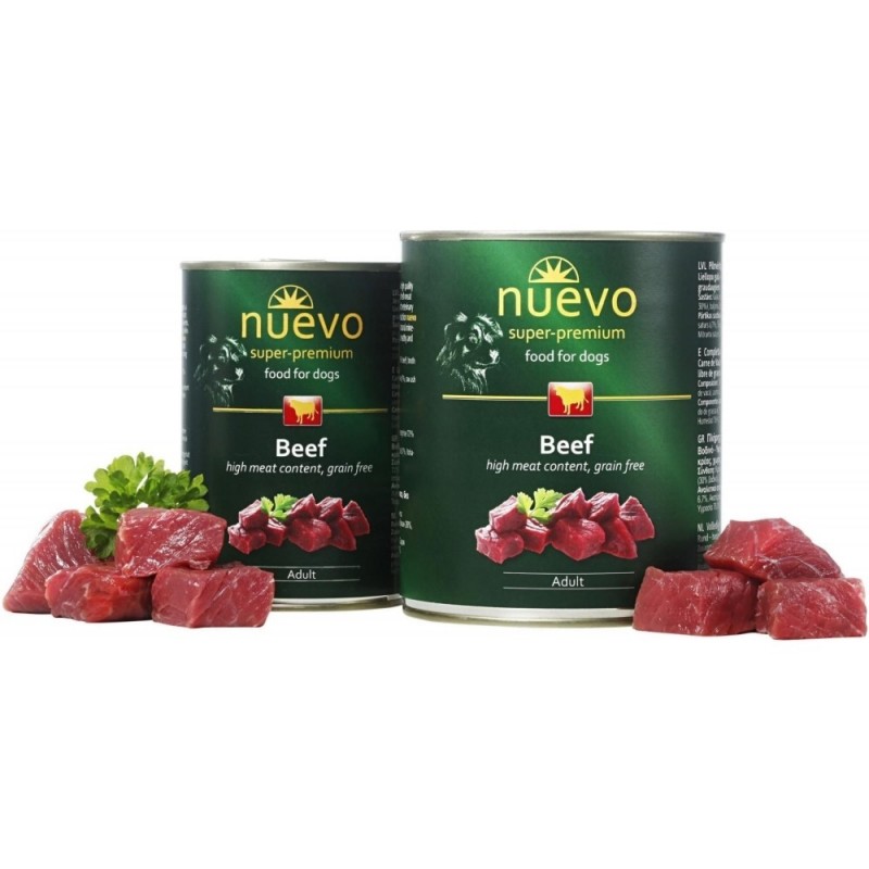 Влажный корм (консервы) для собак Нуэво эдалт дог говядина Nuevo Adult Dog Beef 800 гр