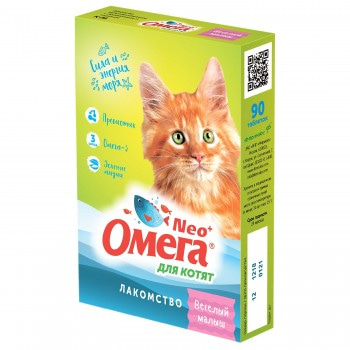 Добавка пищевая для котят Фармакс Омега Neo+ Веселый малыш с пребиотиком и таурином 90 таблеток