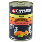 Влажный корм ONTARIO MULTI FISH and Salmon Oil для взрослых собак малых пород с тремя видами рыбы и целебными травами на масле лосося 200 гр