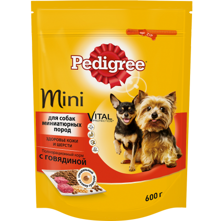 PEDIGREE для взрослых собак миниатюрных пород, корм с говядиной 600 гр