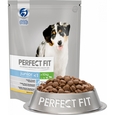 Perfect Fit корм с курицей для щенков средних и крупных пород, с курицей, 800 г