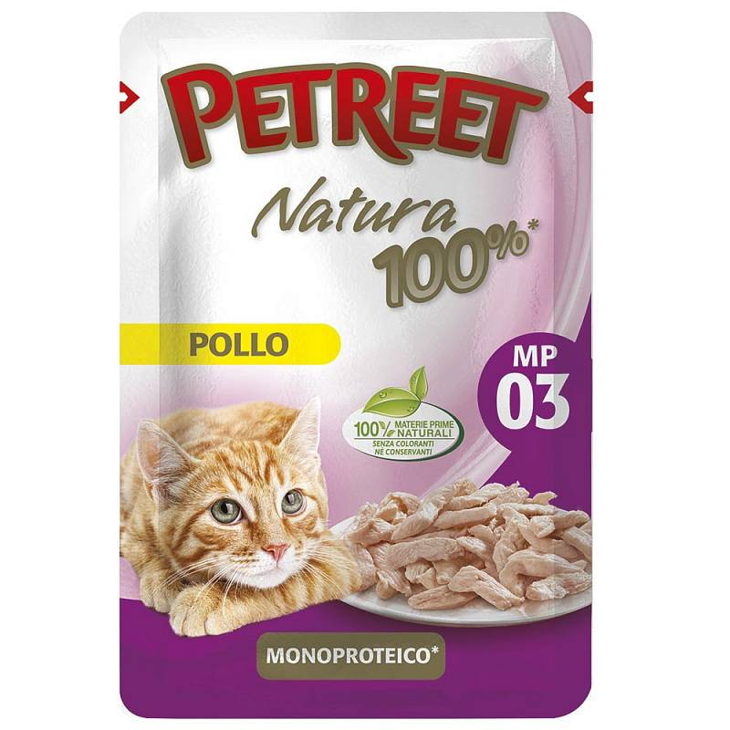 Монопротеиновые консервы для кошек Petreet Natura 100% Monoproteico Курица 70 г Монопротеиновые консервы для кошек Petreet Natura 100% Monoproteico Курица 70 г
