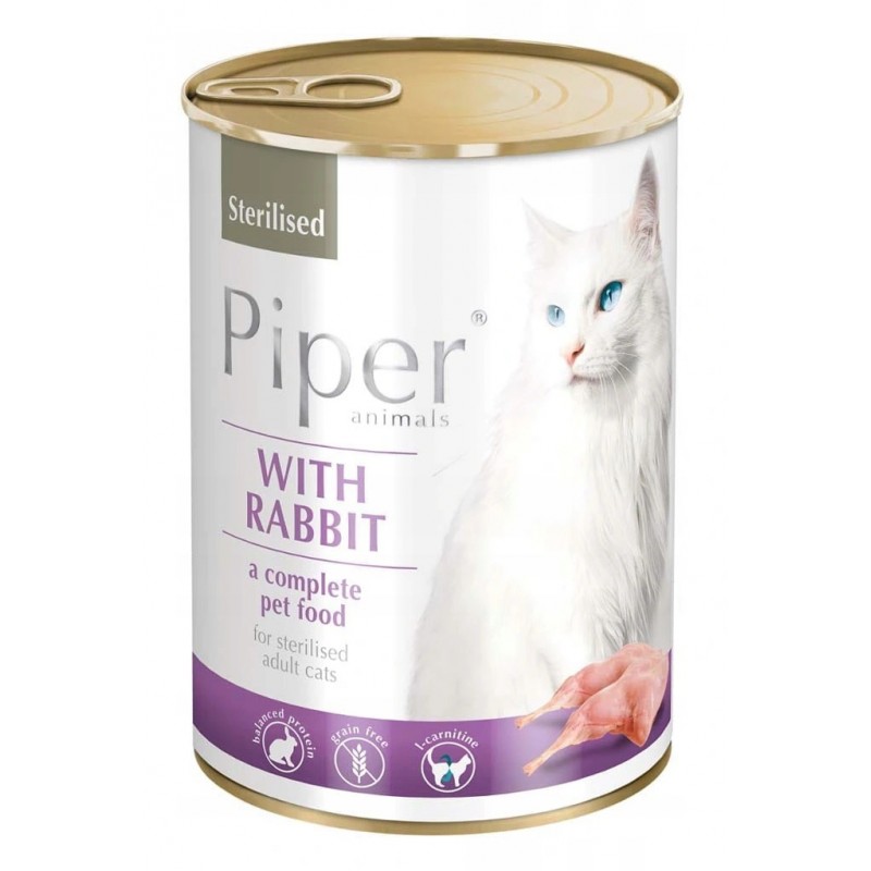 Беззерновой влажный корм Dolina Noteci Piper Cat Sterilised with Rabbit для взрослых стерилизованных кошек с кроликом 400 гр