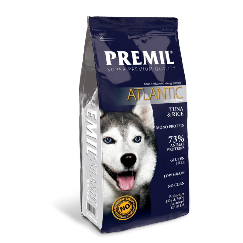 Купить Premil Atlantic для собак подверженных аллергиям, улучшение иммунитета, тунец, рис 1 кг Premil в Калиниграде с доставкой (фото)