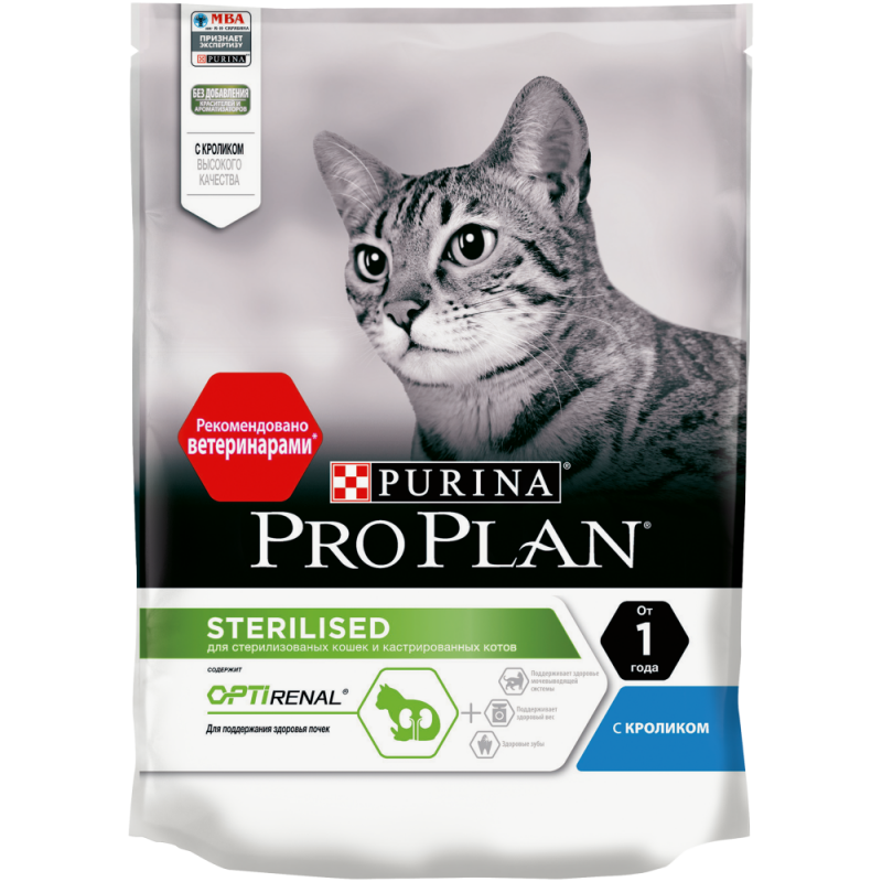 Купить Purina Pro Plan OPTIRENAL Sterilised для стерилизованных кошек, с кроликом, 200 г Pro Plan в Калиниграде с доставкой (фото)