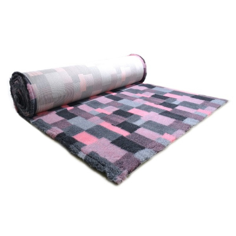Купить ProFleece коврик меховой В Клетку 1х1,6 м розовый/угольный ProFleece в Калиниграде с доставкой (фото)