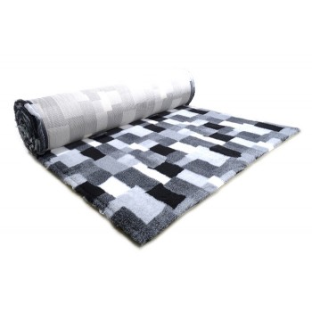 ProFleece коврик меховой В Клетку 1х1,6 м черный/белый