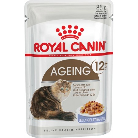 Консервы Royal Canin Ageing +12, для кошек старше 12 лет, мелкие кусочки в желе, 85 г