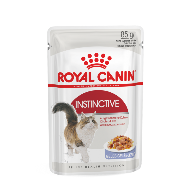 Корм консервированный Royal Canin Instinctive мелкие кусочки в желе, для кошек старше 1 года, желе, 85 г