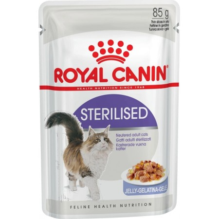 Консервы Royal Canin для взрослых стерилизованных кошек, мелкие кусочки в желе, 85 г