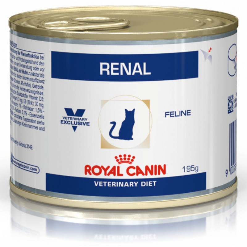 Влажный корм Royal Canin Renal Feline Loaf In Can для взрослых кошек при хронической почечной недостаточности 195 гр