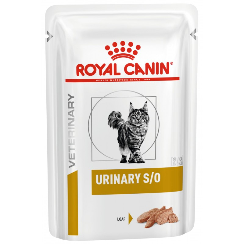 Влажный корм Royal Canin Urinary S/O Feline для кошек, способствующий растворению струвитных камней и предотвращению их повторного образования (в паштете) 85 гр