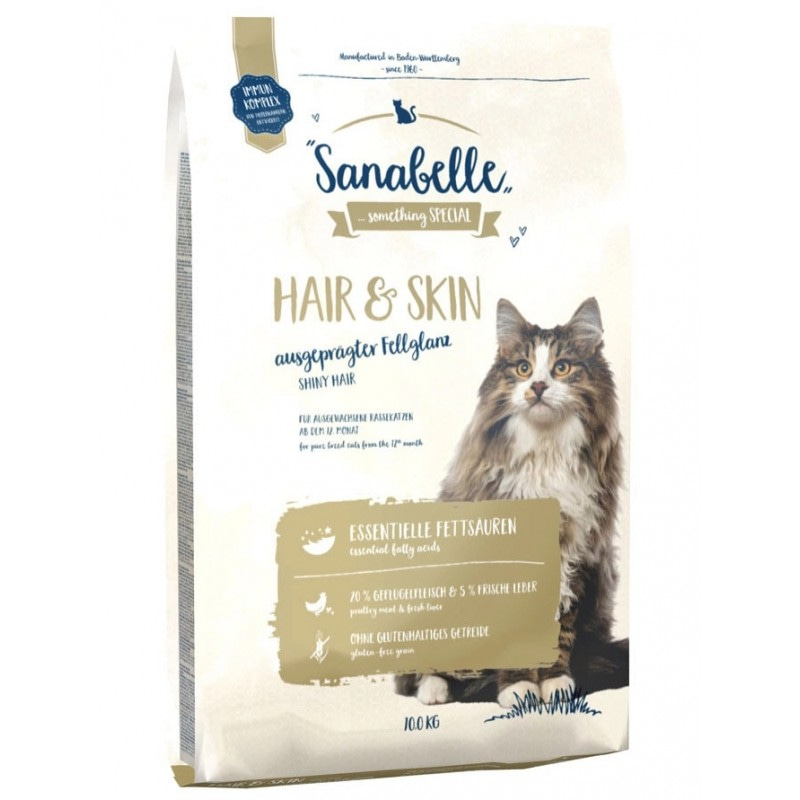 Сухой корм для выставочных и привередливых кошек Бош Санабелль Хэа&Скин Bosch Sanabelle Hair&Skin 400 гр