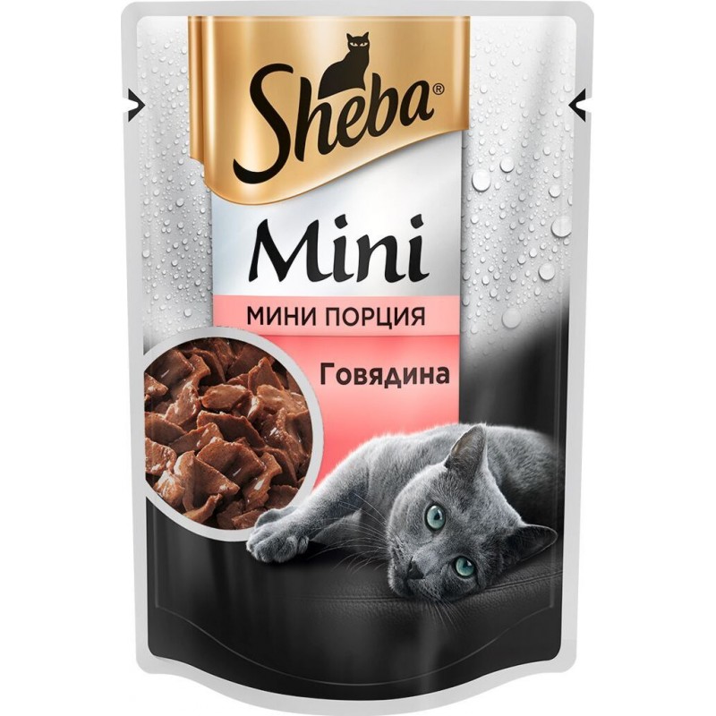 Консервы для кошек Sheba Mini, с говядиной, 50 г