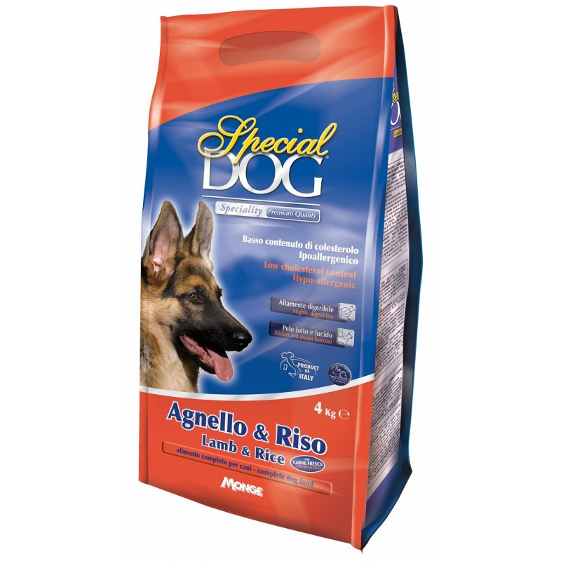 Сухой корм Monge Special Dog для собак с особыми потребностями (с чувствительной кожей и пищеварением) ягненок/рис 4 кг
