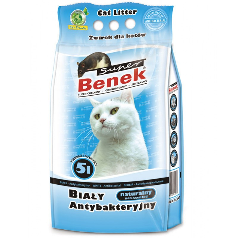 Наполнитель для кошачьих туалетов Super Benek Антибактериальный Натуральный, 5л