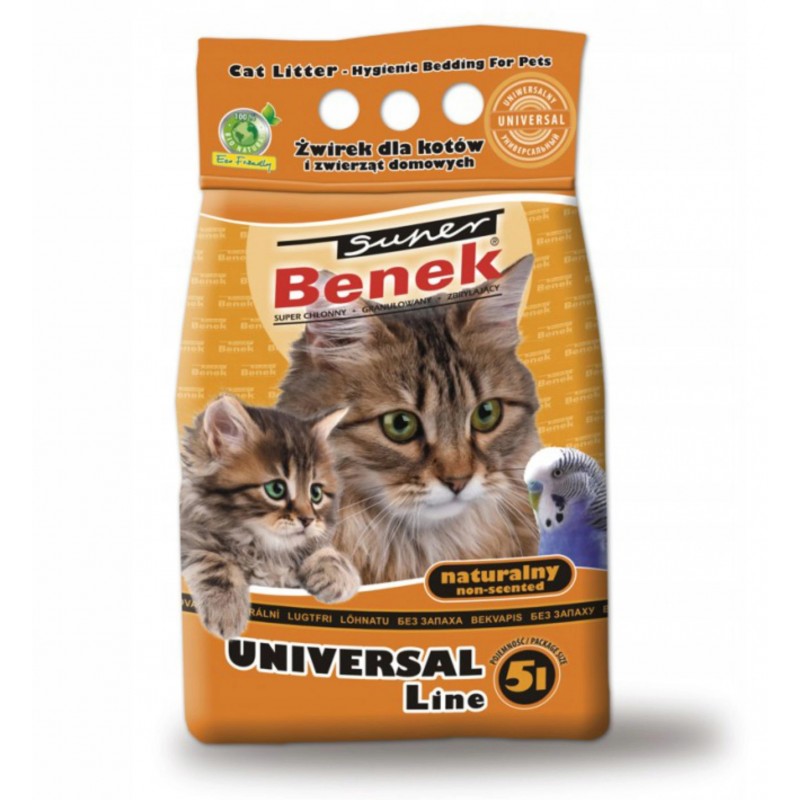 Наполнитель для кошачьих туалетов Super Benek Универсальный, Натуральный, 5 л
